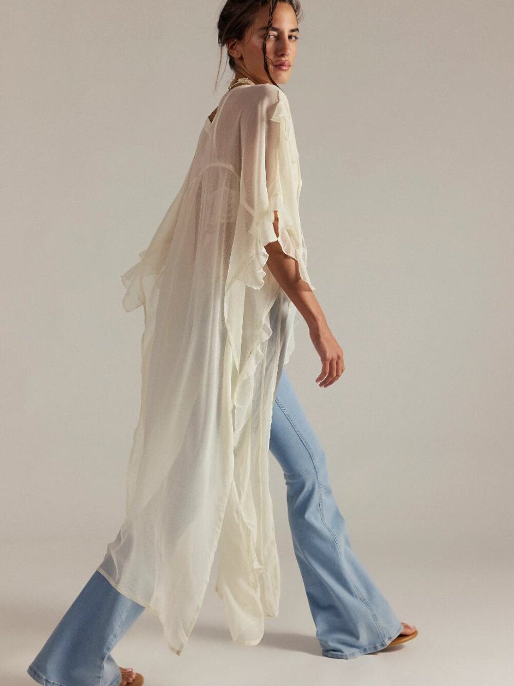 Free People Winter Valley Kimono in Ivory One Size